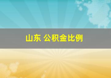 山东 公积金比例